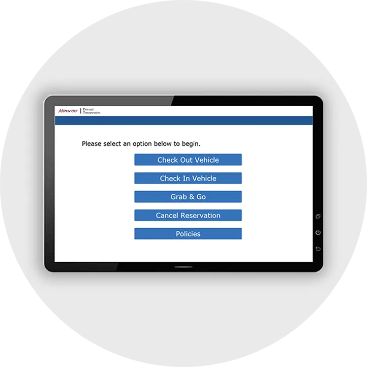 Kiosk Interface - motor pool management software