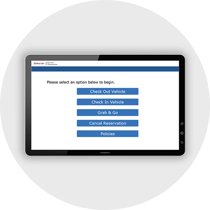 Kiosk Interface - motor pool management software Kiosk Interface - motor pool management software